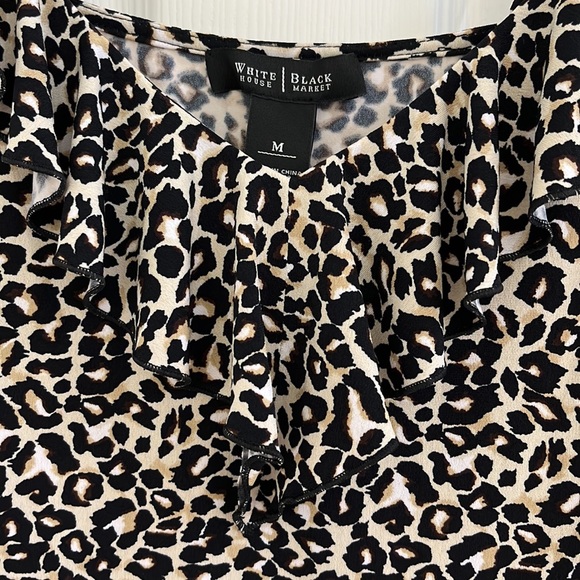 WHBM Leopard Print Tank with Ruffled Neckline - Size Medium - NWT - Picture 4 of 7